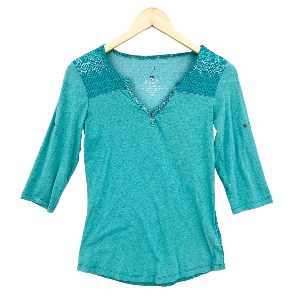 KUHL Shirt 3/4 Roll Tab Sleeve Promodal Organic Cotton Buttons